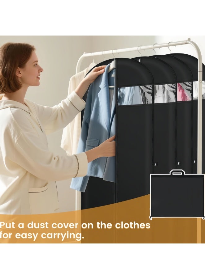 2 PCS Long Dress Bags for Gowns, Wedding Dress Garment Bag for Dresses, Long Garment Bags for Hanging Clothes & Closet Storage, Durable Travel Bag for Women (60*180CM-BLK) - Image 5